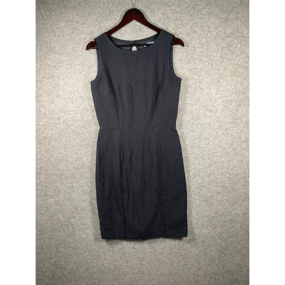 Antonio Melani Black‎ Textured Jacquard Sleeveless Sheath Dress Womens 6 Keyhole